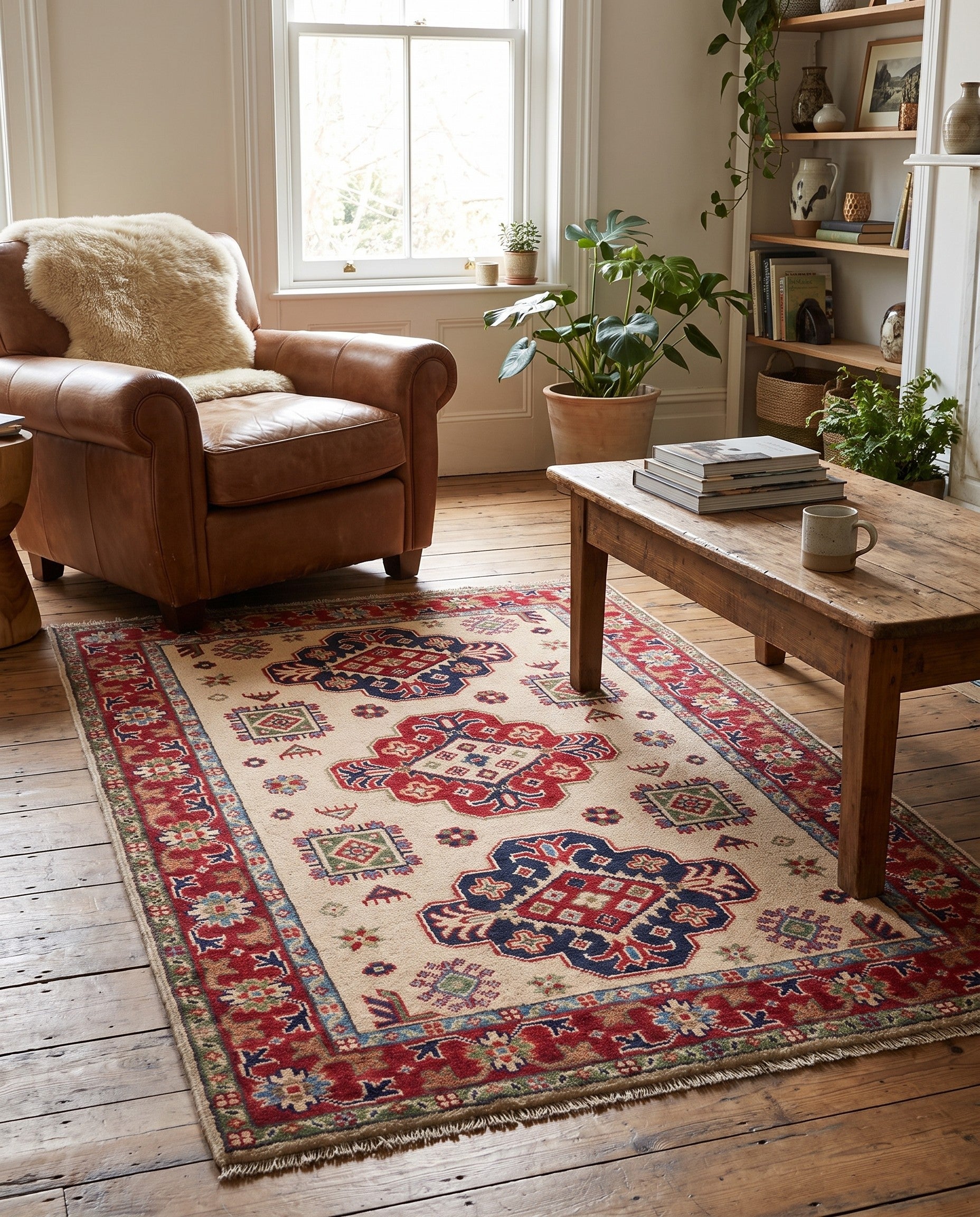 3' 4 x 5' 1 Hand Knotted Kazak Rug