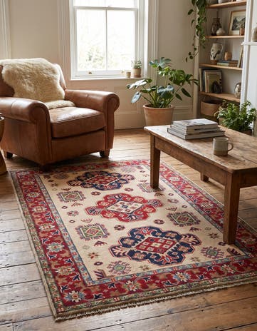 3' 4 x 5' 1 Hand Knotted Kazak Rug