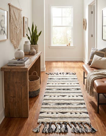 Charcoal Hand Woven Arizona Wool Runner Rug