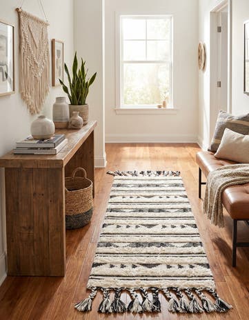 Charcoal Hand Woven Arizona Wool Runner Rug