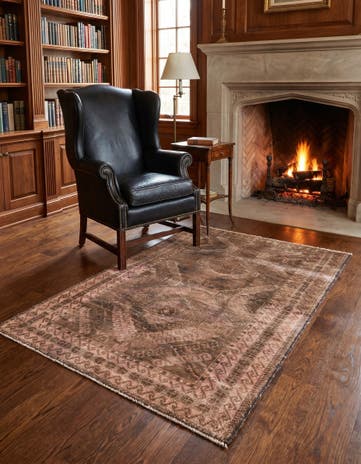 3' 8 x 5' 9 Hand Knotted Ultra Vintage Persian Wool Rug