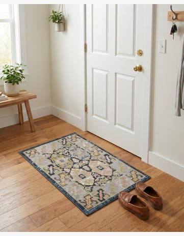 Blue and Green Kamala Washable Rug