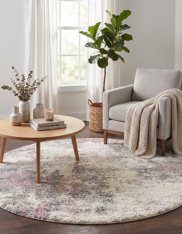Pink Soft Touch Shag Round Rug