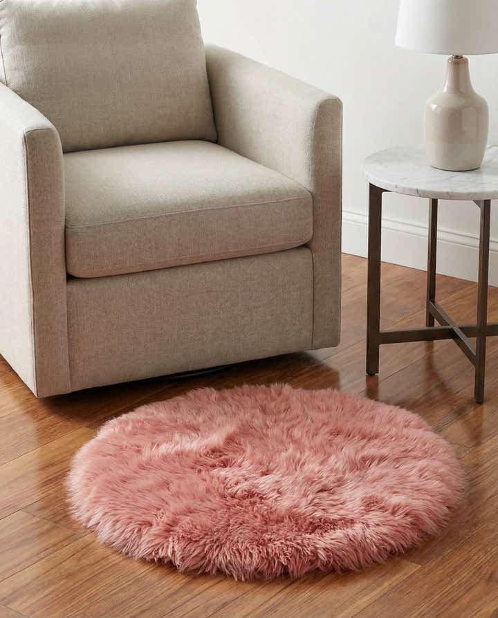 2' x 2' Sheepskin Round Rug