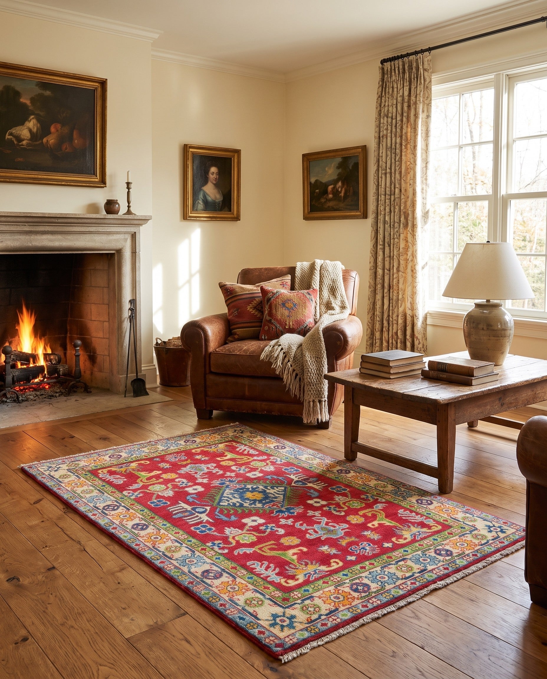 3' 5 x 5' 1 Hand Knotted Kazak Rug