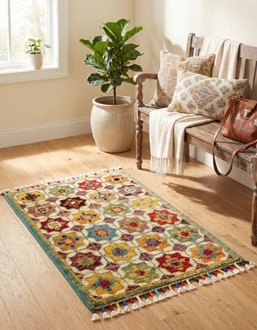 1' 5 x 2' Hand Knotted Modern Ziegler Rug