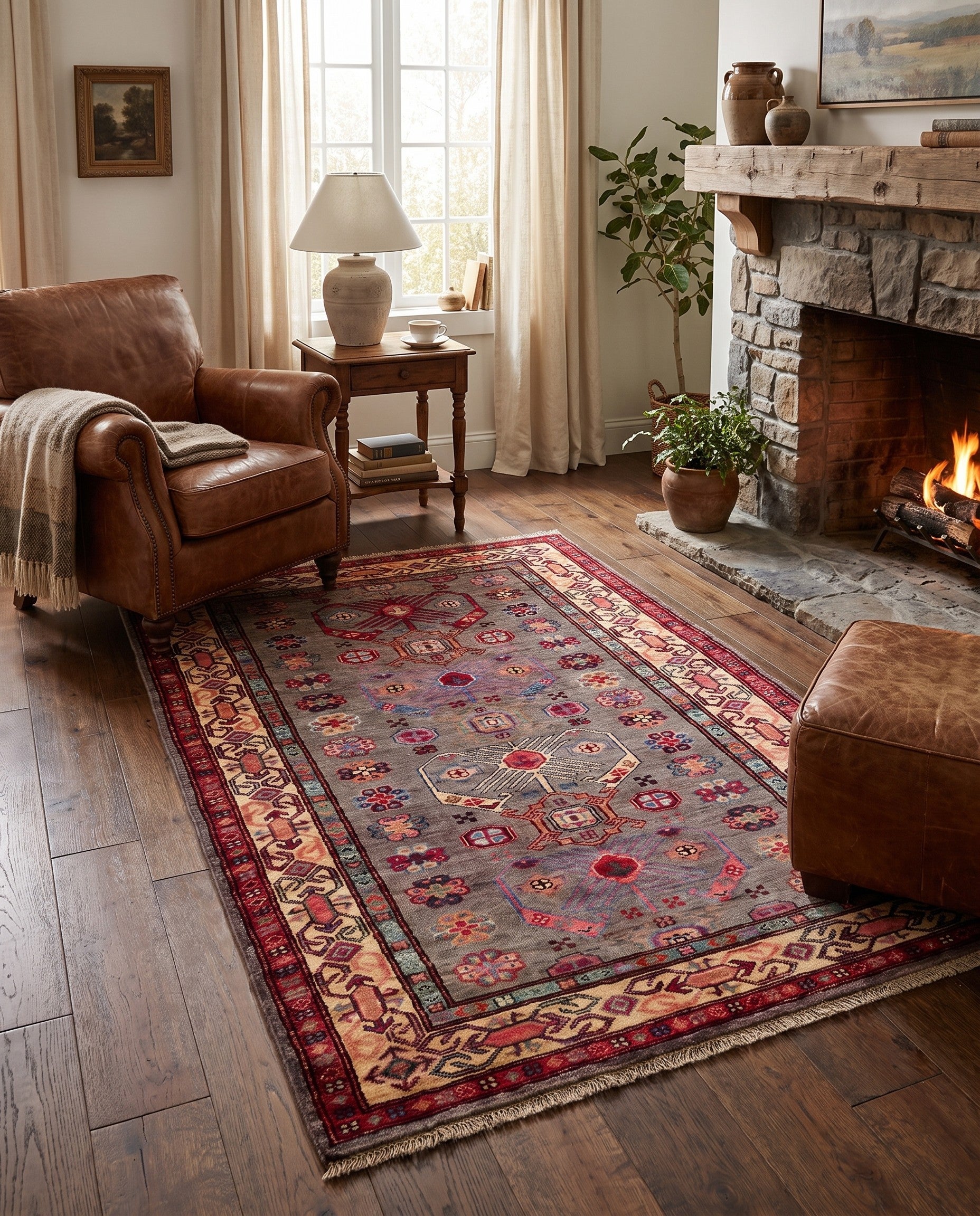 3' 3 x 5' 3 Hand Knotted Kazak Rug
