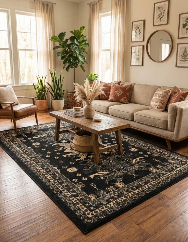 Detail image of 6' x 9' Heriz Design Rug