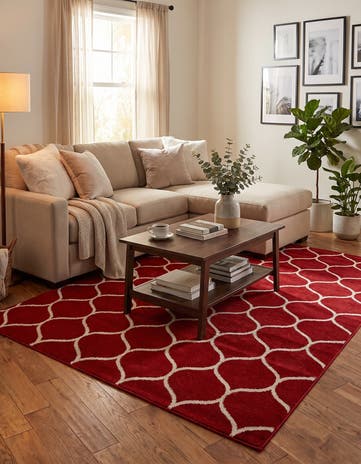 5' 3 x 8' Lattice Frieze Rug
