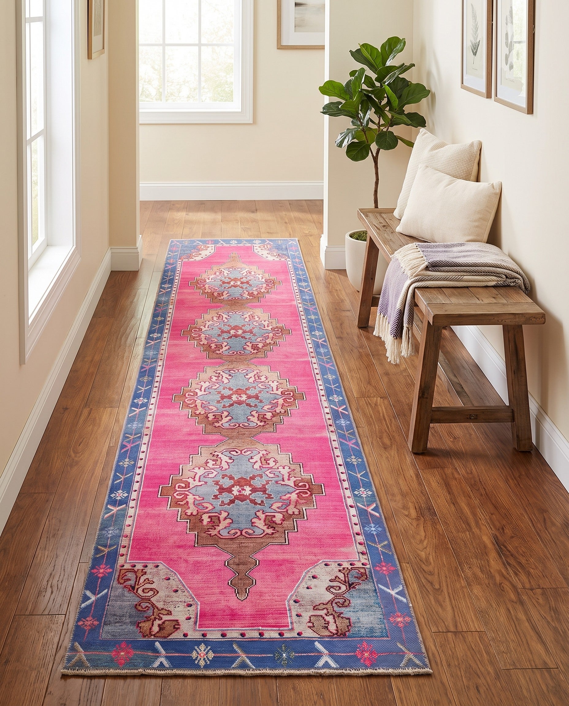 2' 6 x 12' Washable Timeless Runner Rug