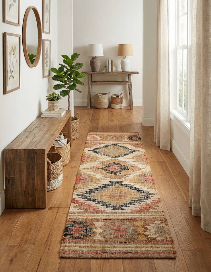 Detail image of 2' x 6' 1  Hand Woven Kilim Jute Runner Rug