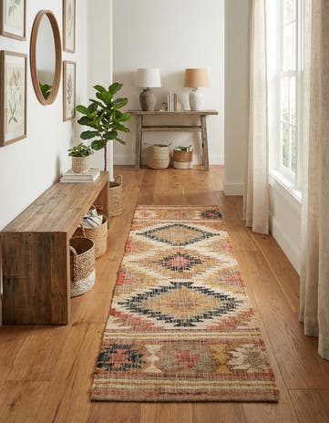 2' x 6' 1 Hand Woven Kilim Jute Runner Rug
