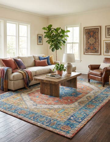 Orange Yellow Hand Woven Chenille Jute Rug