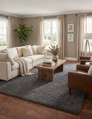 9' 10 x 13' Soft Solid Shag Rug
