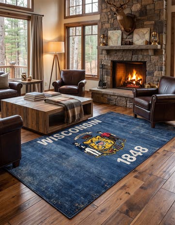 9' x 12' Wisconsin The Flag Collection Rug