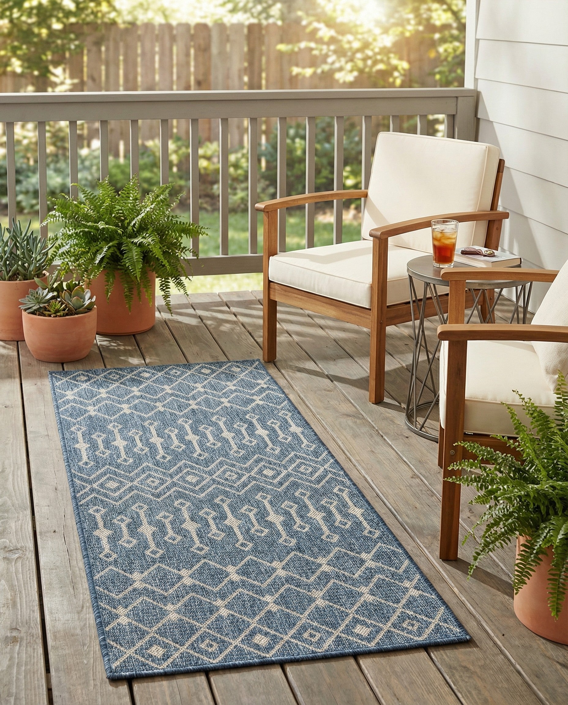 2' x 4' Washable Trellis Indoor / Outdoor Runner Rug