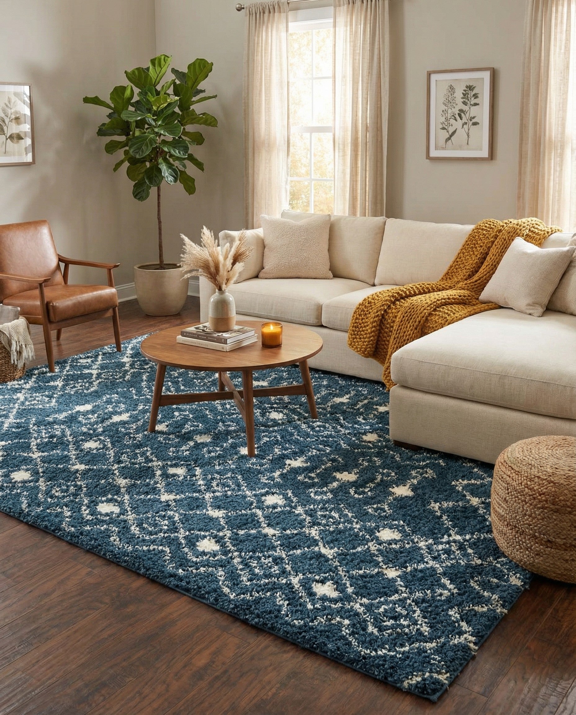 9' x 12' Moroccan Trellis Shag Rug