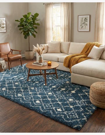 9' x 12' Moroccan Trellis Shag Rug