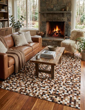 5' 9 x 7' 11 Cowhide Stocks Rug