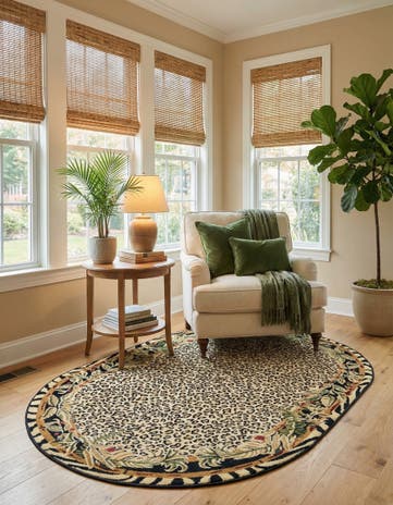 Cream Savannah Oval Rug