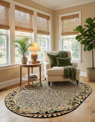 Cream Savannah Oval Rug