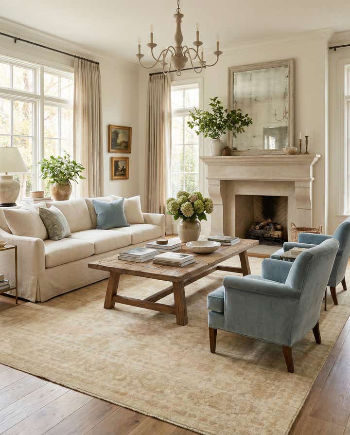 8' 1 x 10' 1 Hand Knotted Oushak Wool Rug