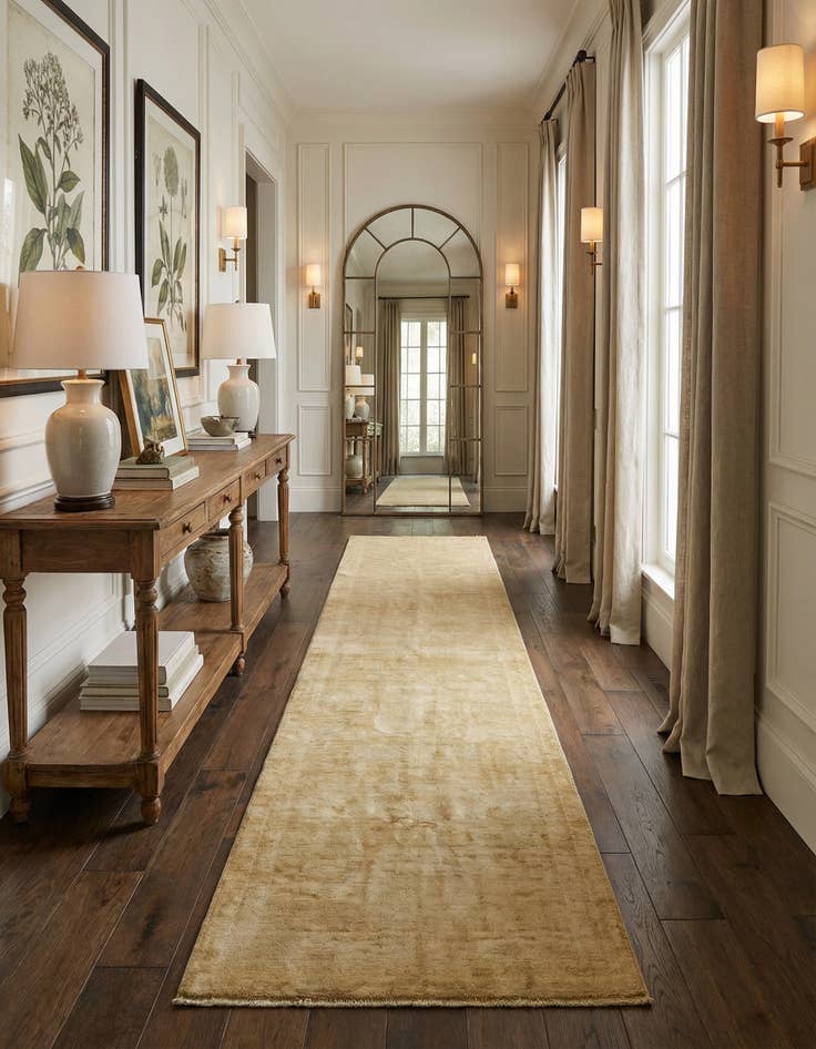 Detail image of 3' 2 x 11' 7 Hand Knotted Oushak Wool Runner Rug