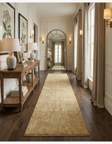 3' 2 x 11' 7 Hand Knotted Oushak Wool Runner Rug