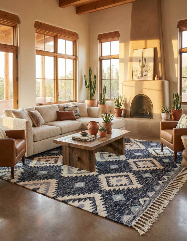 Detail image of 8' x 10' Hand Woven Arizona Wool Rug