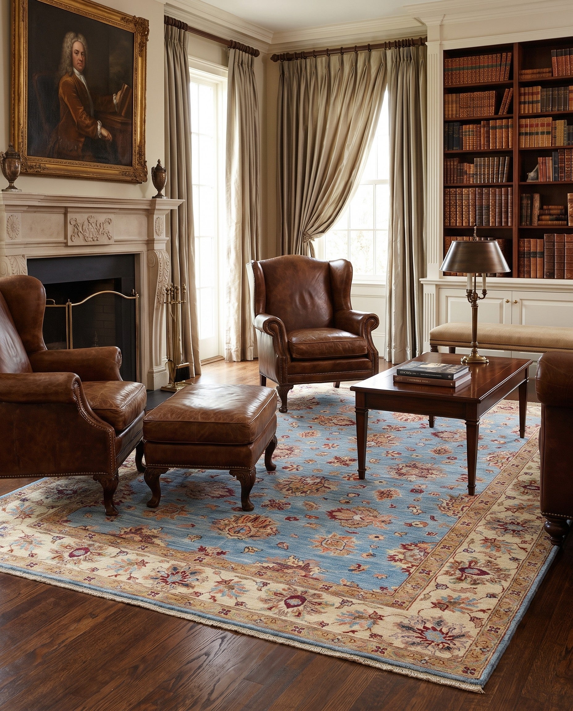 5' 8 x 8' 1 Hand Knotted Ziegler Rug