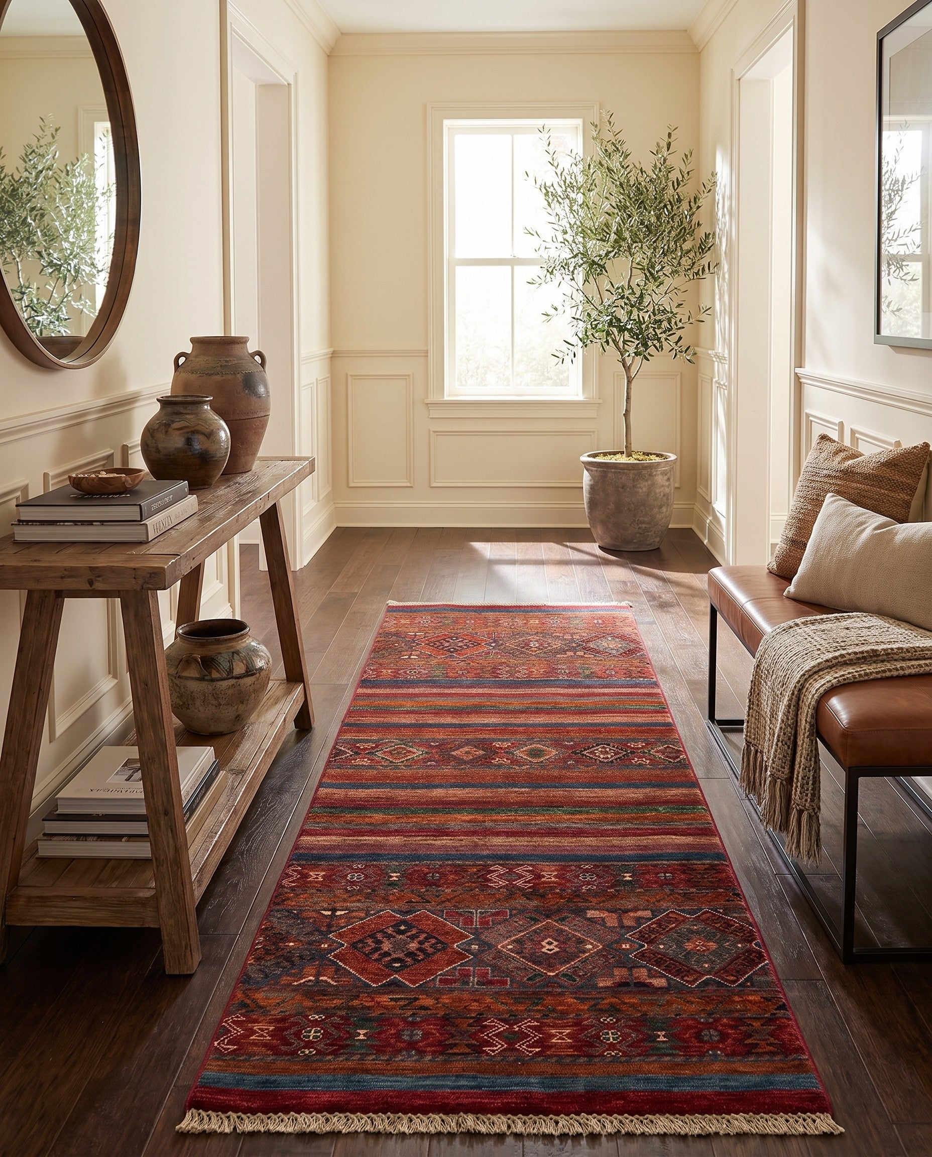 2' 6 x 6' 9 Hand Knotted Kazak Runner Rug