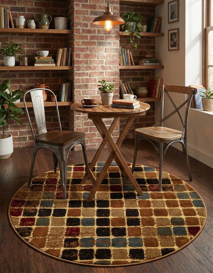 Detail image of 3' 3 x 3' 3 Cafe Round Rug