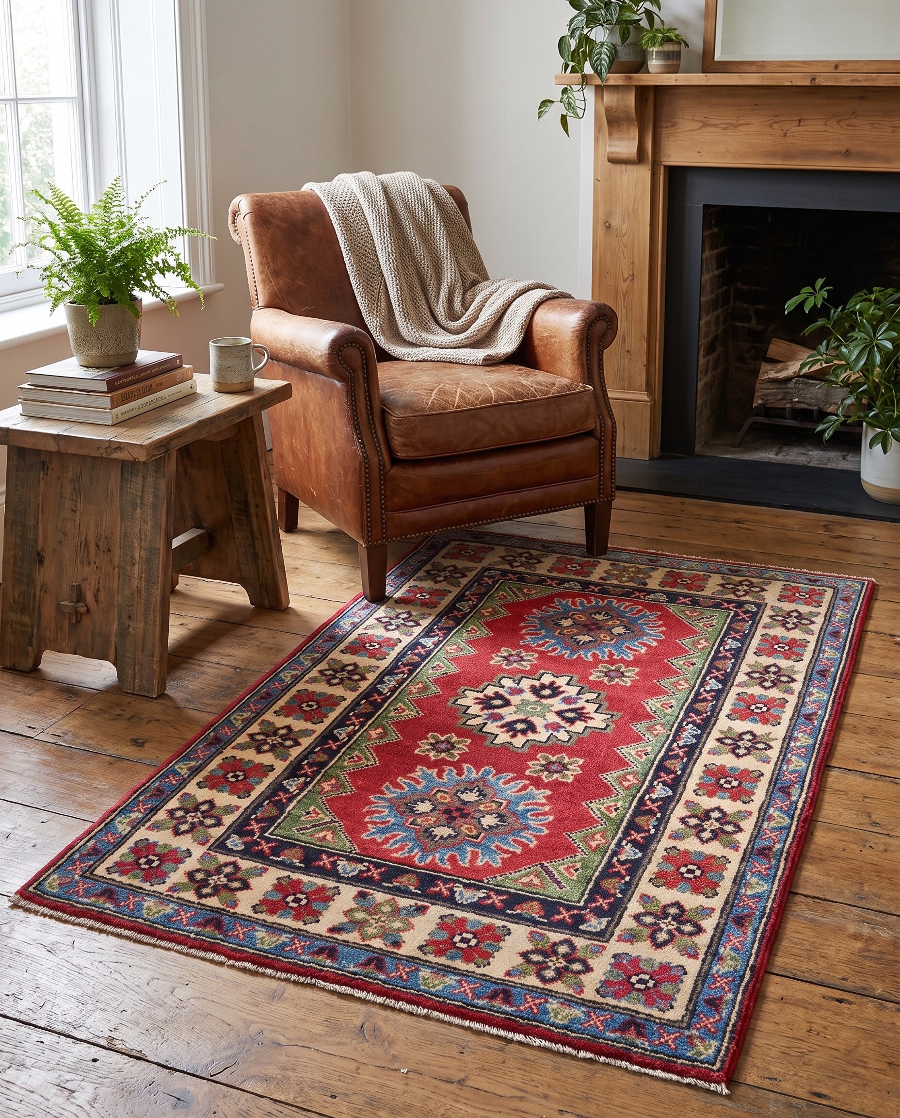 2' 9 x 4' 2 Hand Knotted Kazak Rug