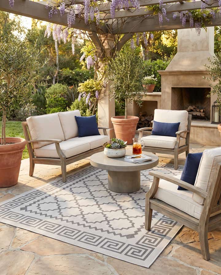 6' x 9' Easy-Clean Trellis Indoor / Outdoor Rug