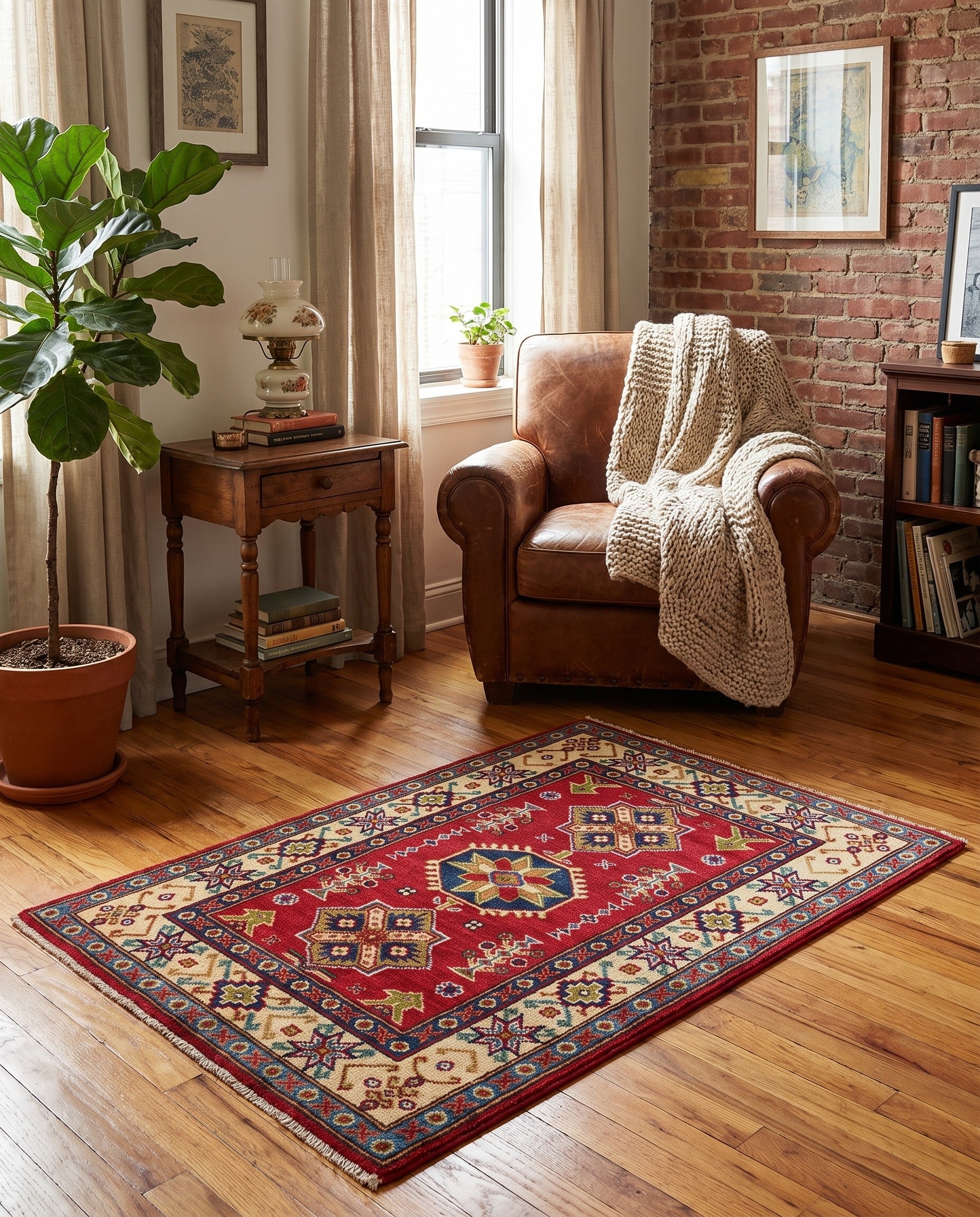 2' 8 x 4' 1 Hand Knotted Kazak Rug