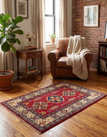 2' 8 x 4' 1 Hand Knotted Kazak Rug