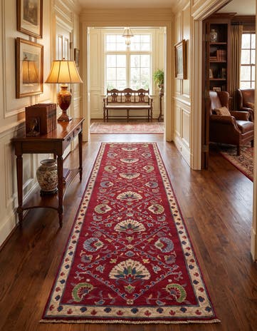 90cm x 310cm Hand Knotted Kazak Runner Rug