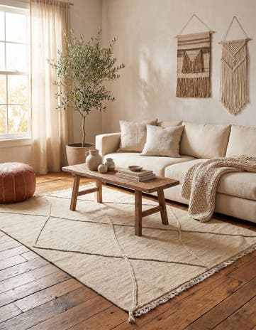 4' 1 x 6' Hand Knotted Moroccan Wool Rug