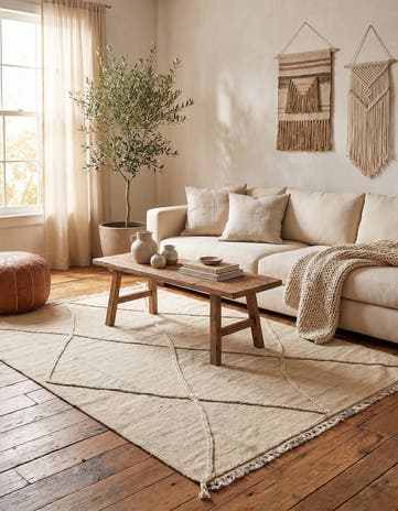 4' 1 x 6' Hand Knotted Moroccan Wool Rug