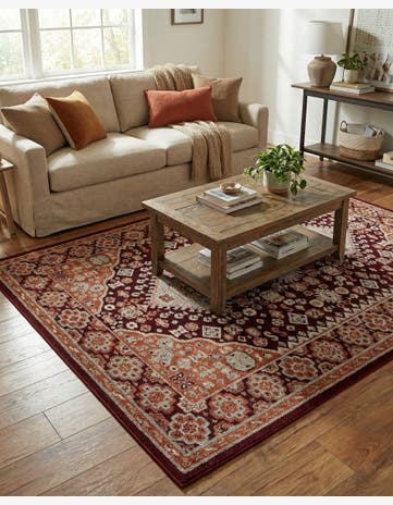 Burgundy Red Kamala Washable Rug