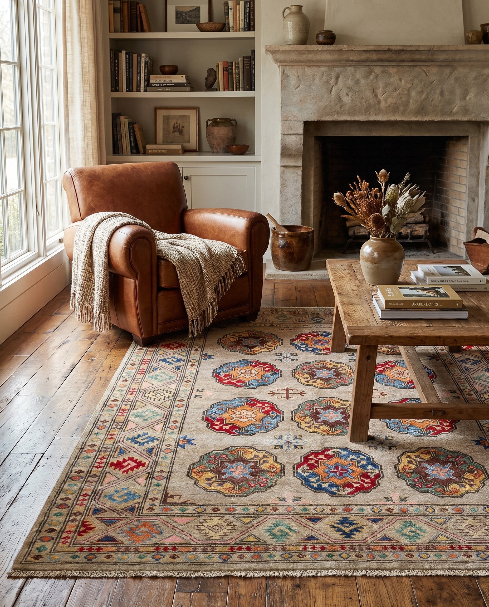 4' 11 x 6' 6 Hand Knotted Kazak Rug