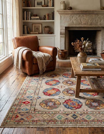 4' 11 x 6' 6 Hand Knotted Kazak Rug