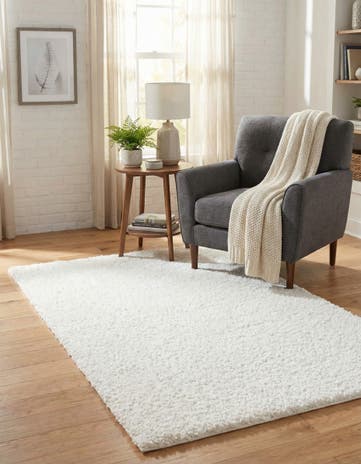 White Zermatt Shag Rug