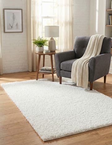 White Zermatt Shag Rug