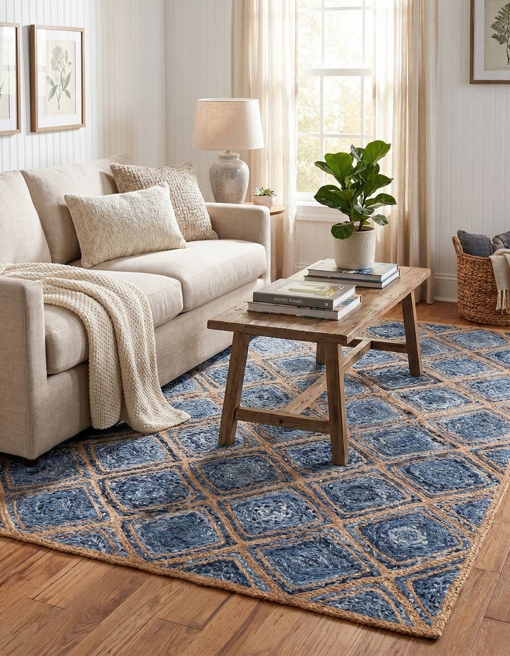 5' 1 x 8' Handmade Braided Jute Rug