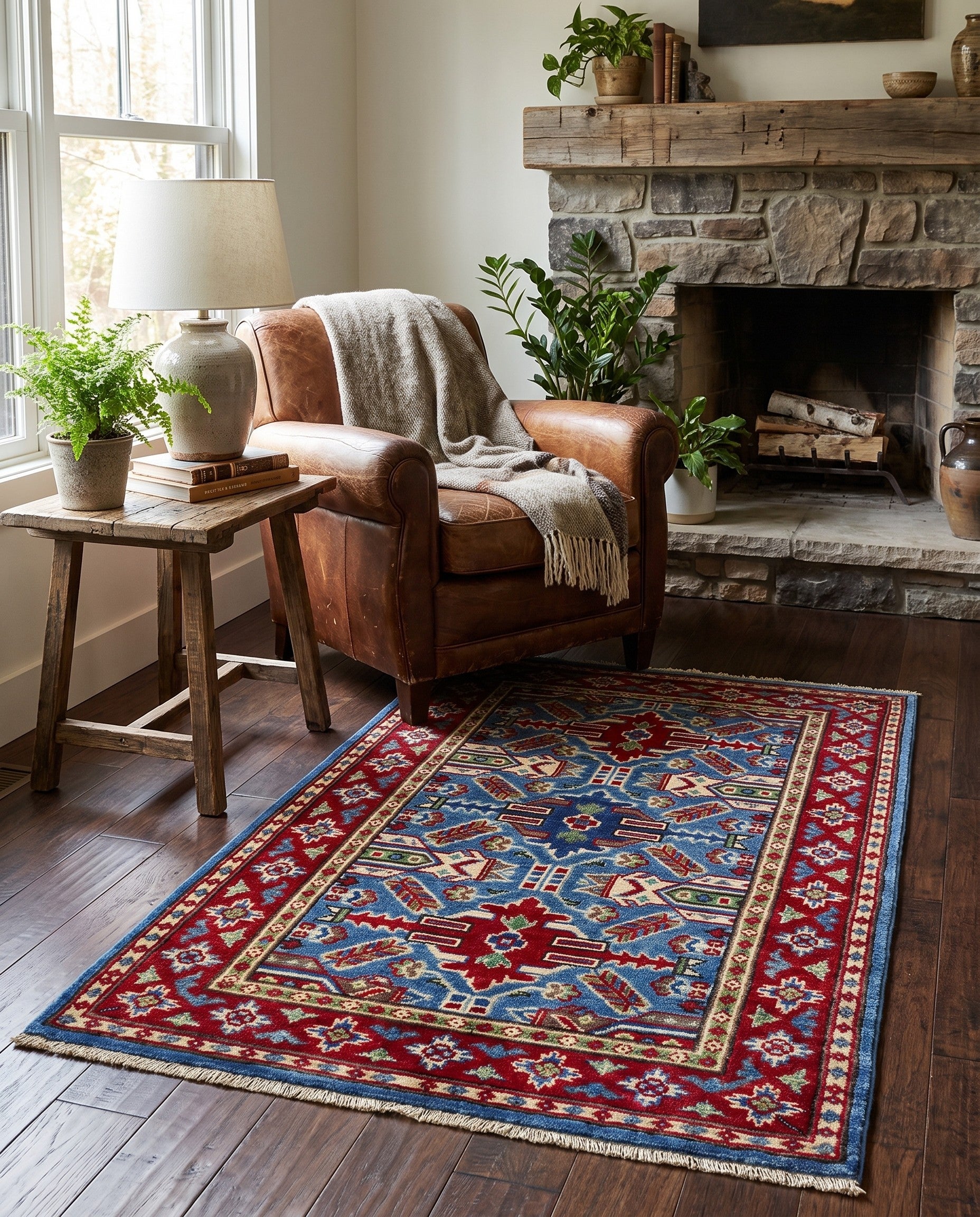 2' 6 x 4' Hand Knotted Kazak Rug