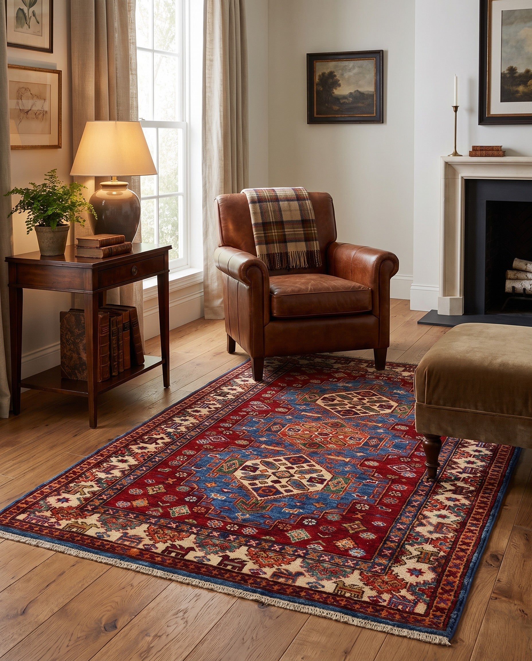3' 5 x 5' Hand Knotted Kazak Rug