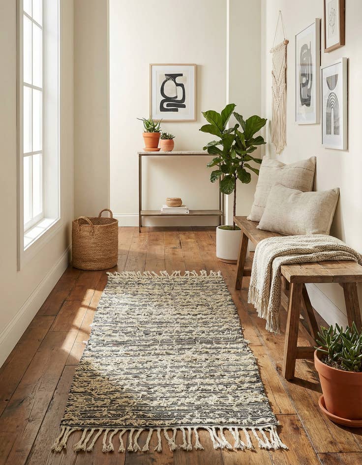 Detail image of 3' 3 x 6' Hand Knotted Moroccan Wool Rug