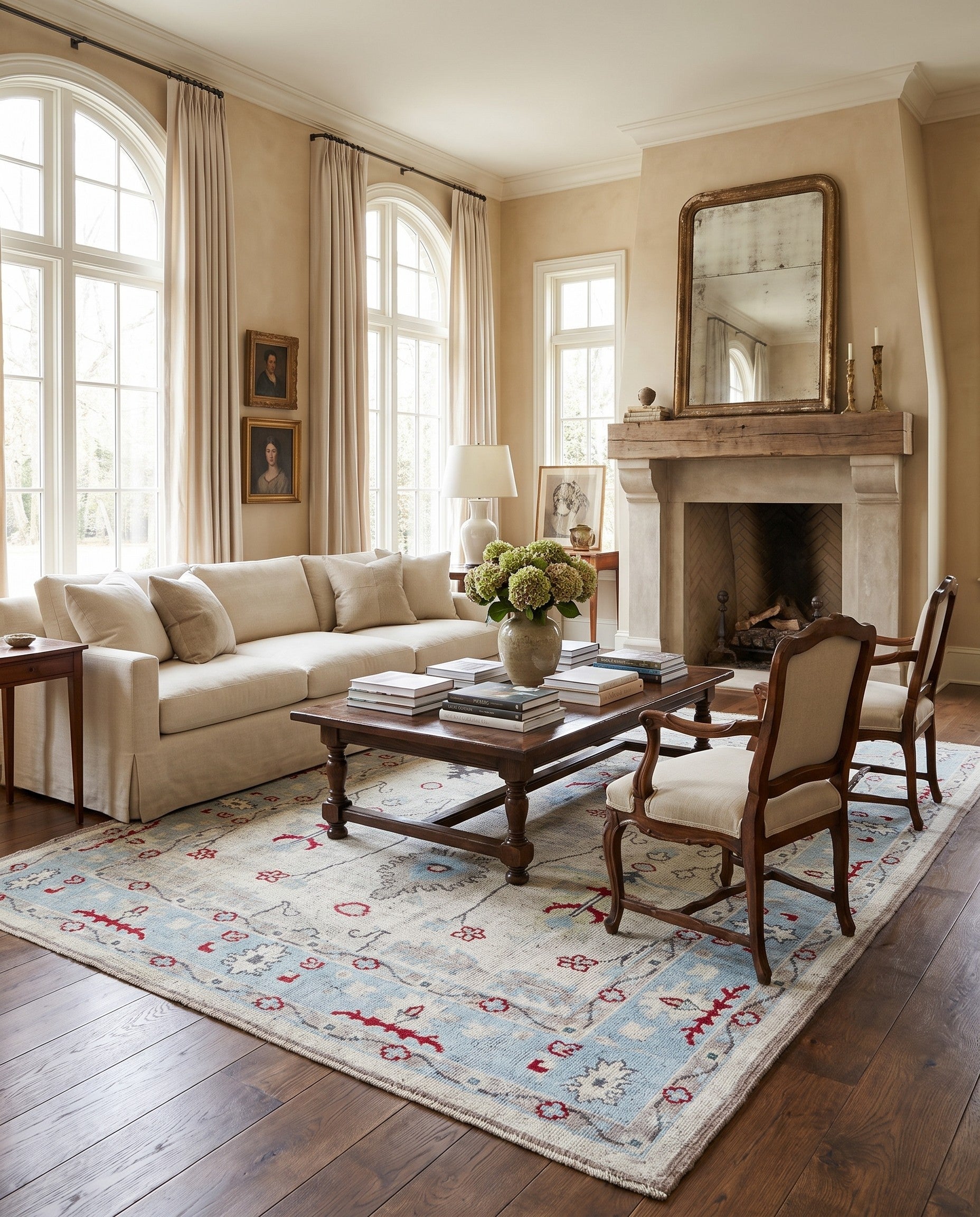 9' 5 x 11' 7 Hand Knotted Oushak Wool Rug
