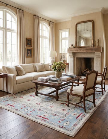 9' 5 x 11' 7 Hand Knotted Oushak Wool Rug